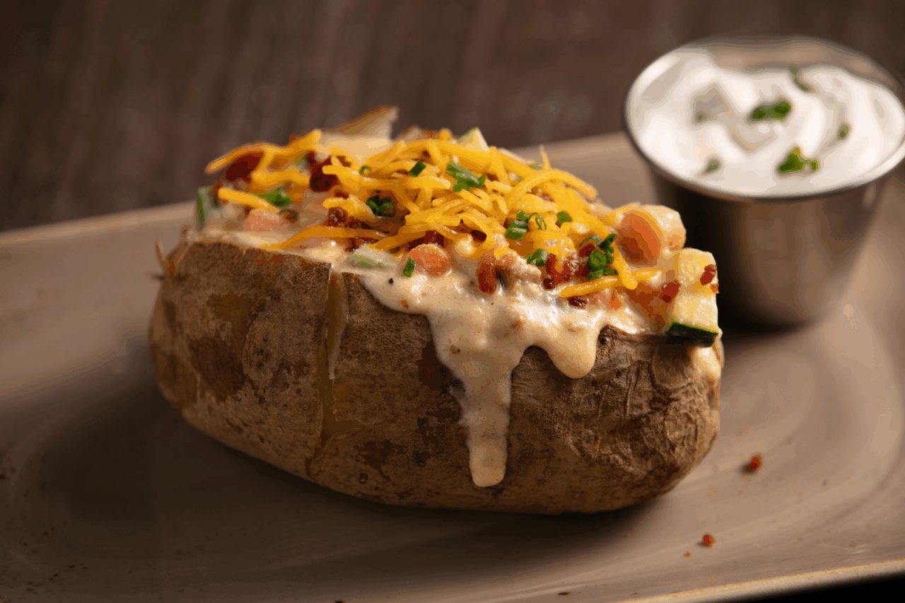 Baked Potato with Loaded Cauliflower Soup & Roasted Vegetables - Gordon Food Service